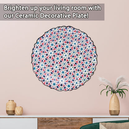 Ceramic Decorative Plate, Blossom Tapestry Decorative Plate