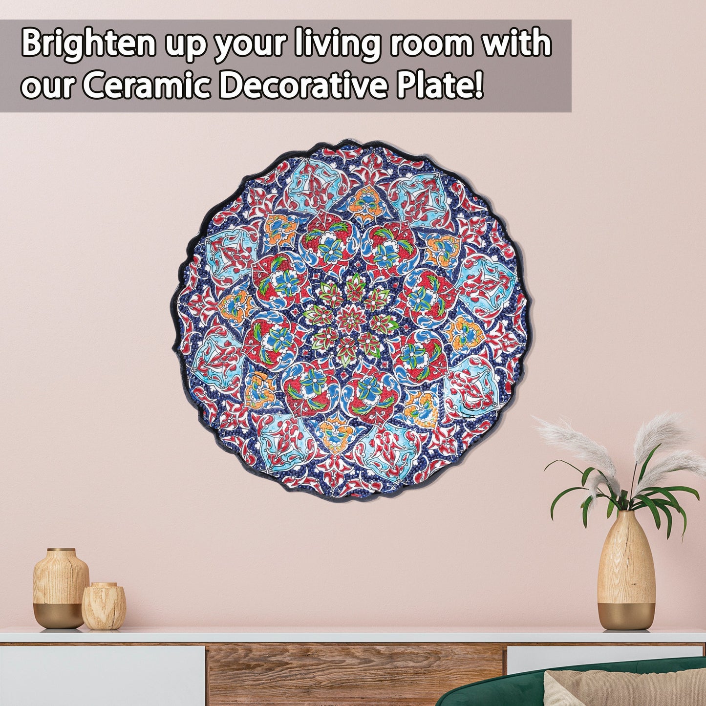 Ceramic Decorative Plate, Royal Mandala Decorative Plate