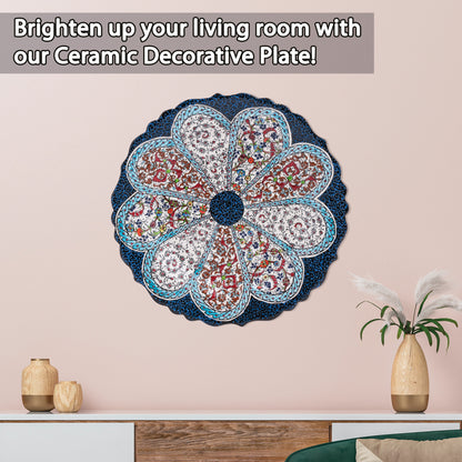 Ceramic Decorative Plate, Blossom Medallion Decorative Plate