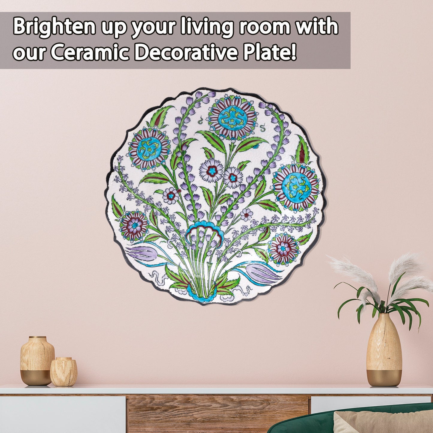 Ceramic Decorative Plate, Botanic Harmony Decorative Plate