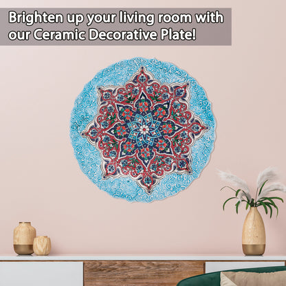 Ceramic Decorative Plate, Mandala Bloom Decorative Plate