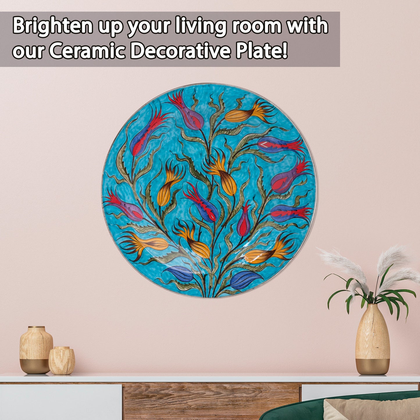 Ceramic Decorative Plate, Tulip Dance Decorative Plate