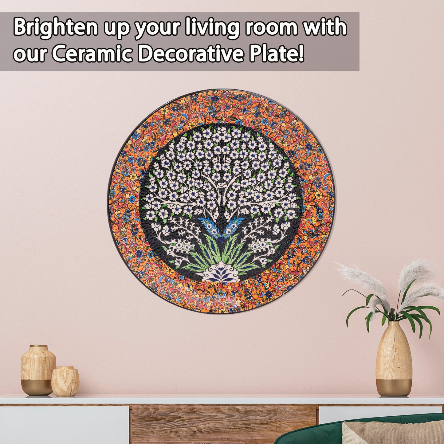 Ceramic Decorative Plate, Eternal Bloom Decorative Plate