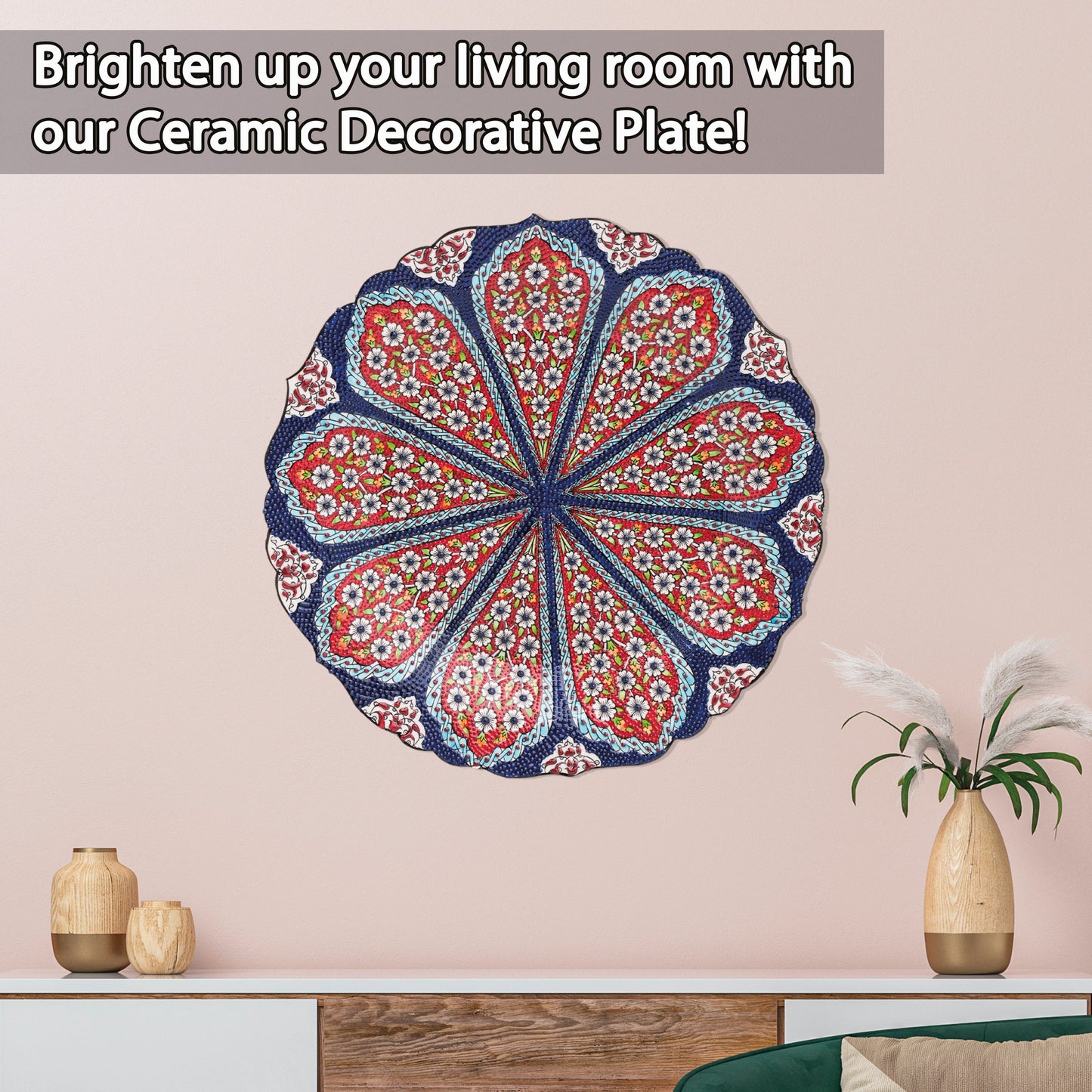 Ceramic Decorative Plate, Blossom Radiance Decorative Plate