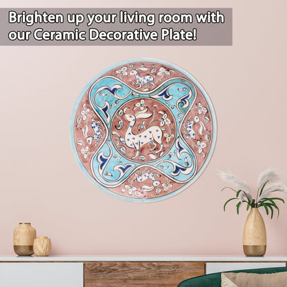 Ceramic Decorative Plate, Mystic Deer Decorative Plate