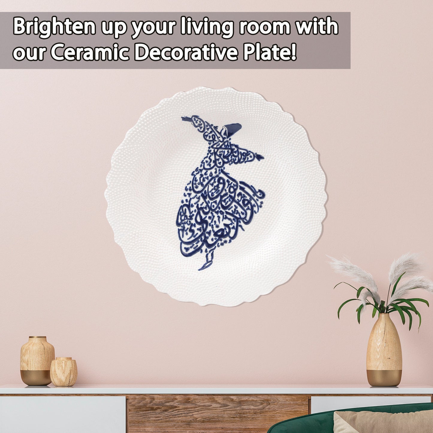 Ceramic Decorative Plate, Sufi Whirl Decorative Plate