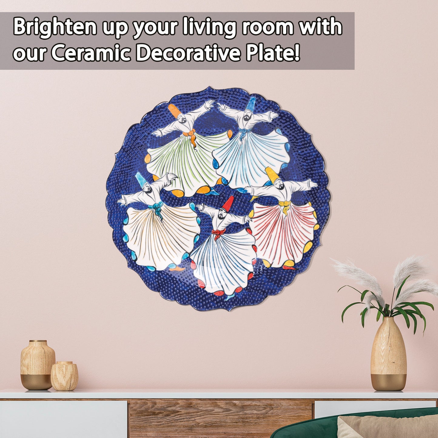 Ceramic Decorative Plate, Sufi Dance Decorative Plate