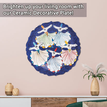 Ceramic Decorative Plate, Sufi Dance Decorative Plate