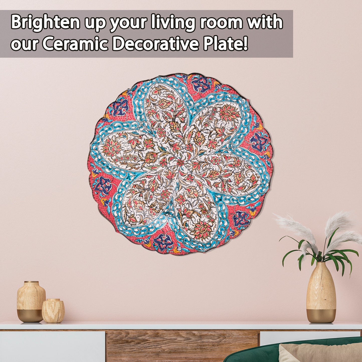 Ceramic Decorative Plate, Floral Radiance Decorative Plate