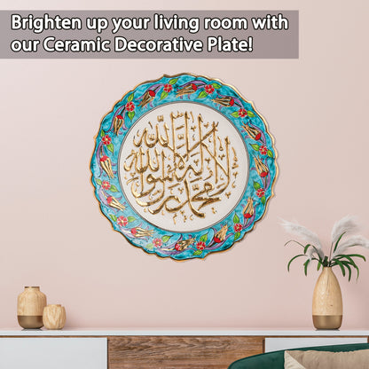 Ceramic Decorative Plate, Sacred Harmony Decorative Plate, Decorative Golden Plate