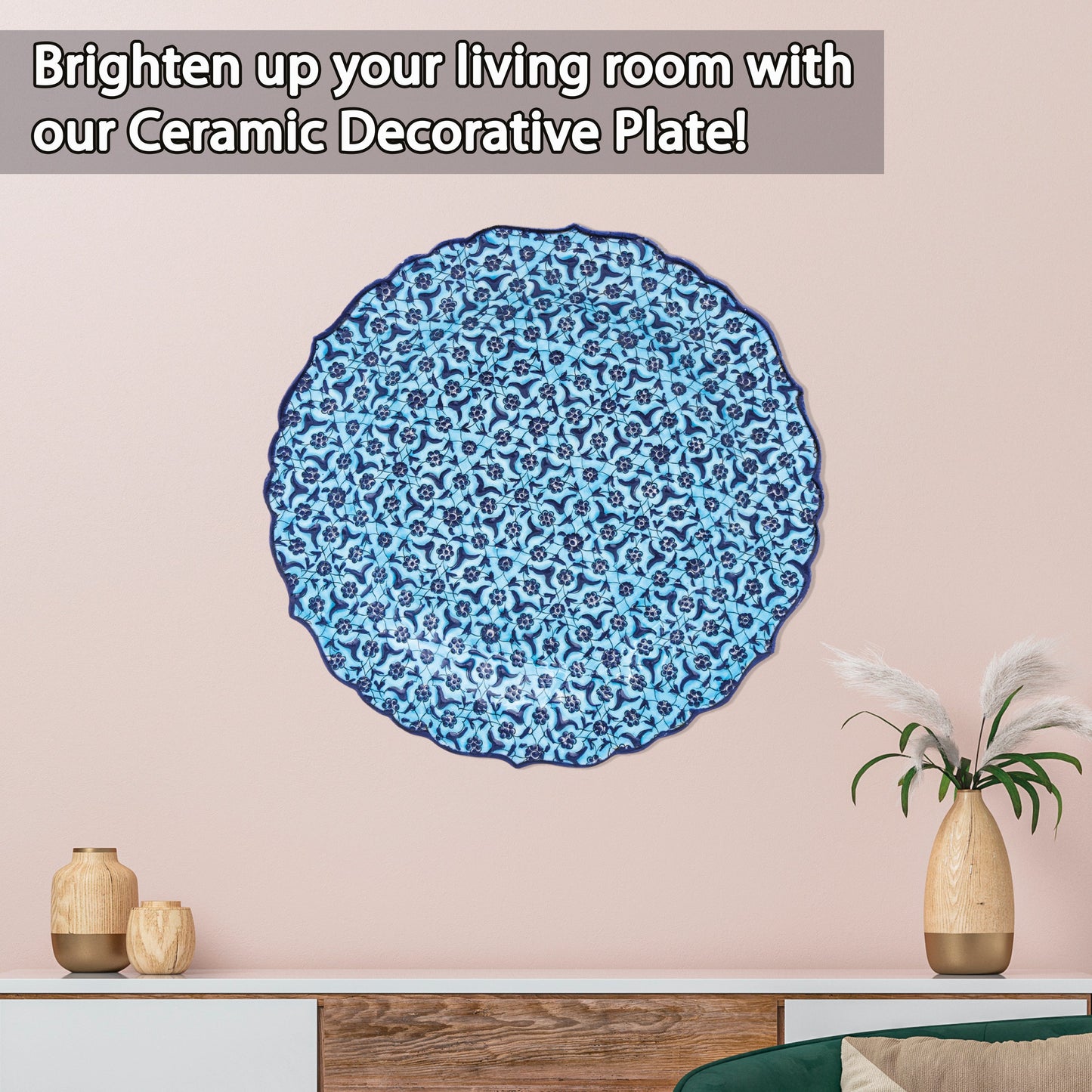 Ceramic Decorative Plate, Sapphire Lace Decorative Plate