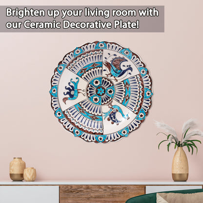 Ceramic Decorative Plate, Celestial Birds Decorative Plate