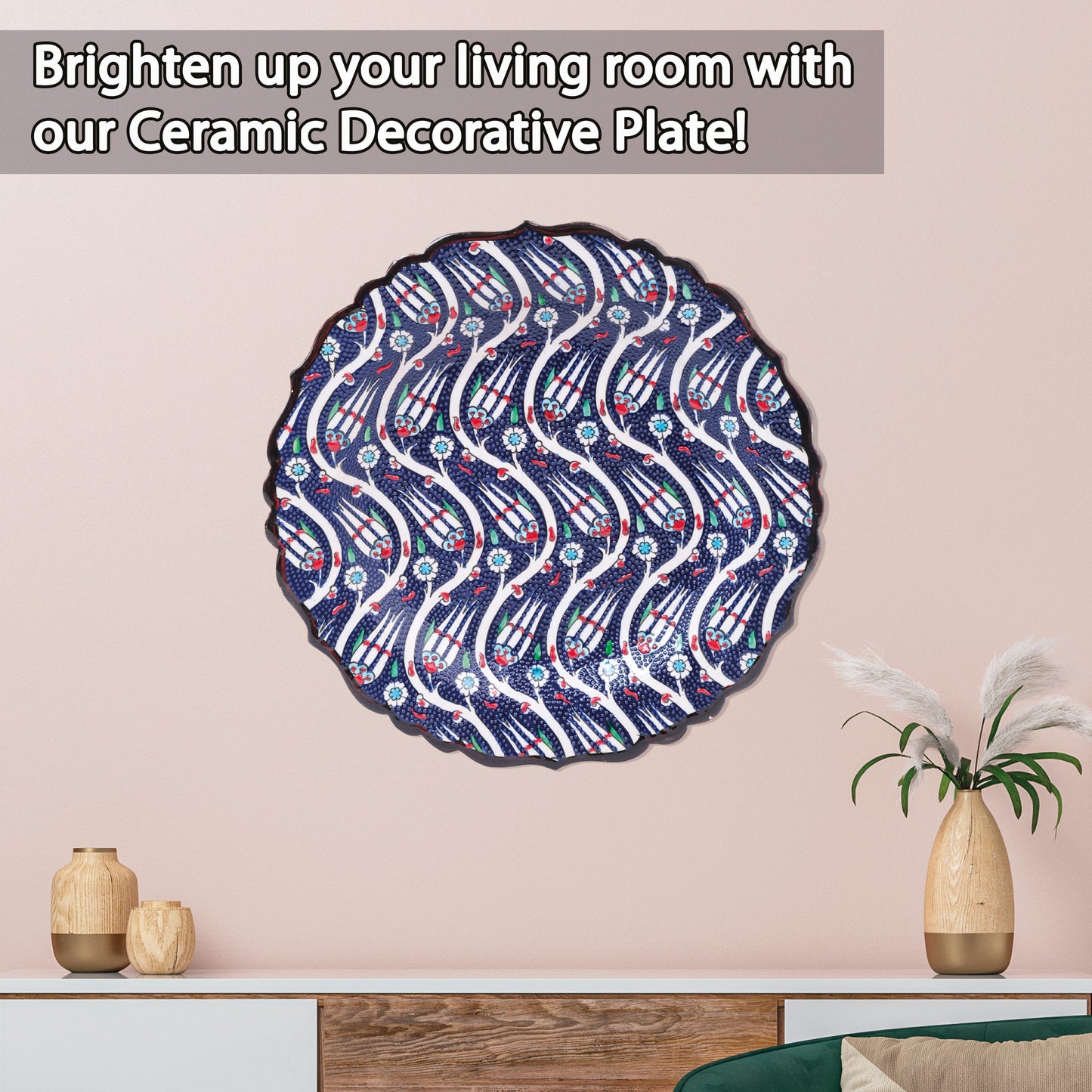 Ceramic Decorative Plate, Tulip Wave Decorative Plate
