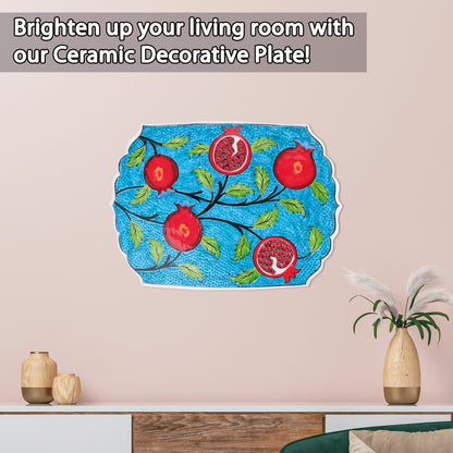 Ceramic Decorative Plate, Pomegranate Garden Decorative Plate