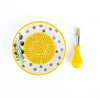 Ceramic Garlic Grater Plate, Handmade Grater Plate, 6" Ceramic Garlic Grinder, Decorative Garlic Mincer - EVANILIFE Grater Pl