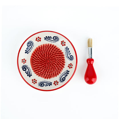 Ceramic Garlic Grater Plate, Handmade Grater Plate, 6" Ceramic Garlic Grinder, Decorative Garlic Mincer - EVANILIFE Grater Pl