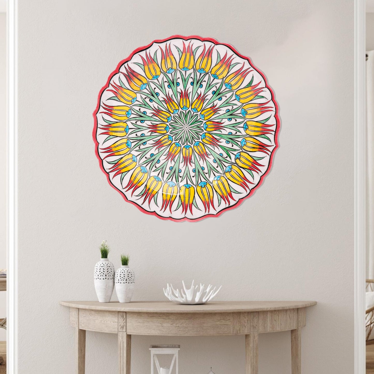 Ceramic Decorative Plate, Fiery Tulips Decorative Plate