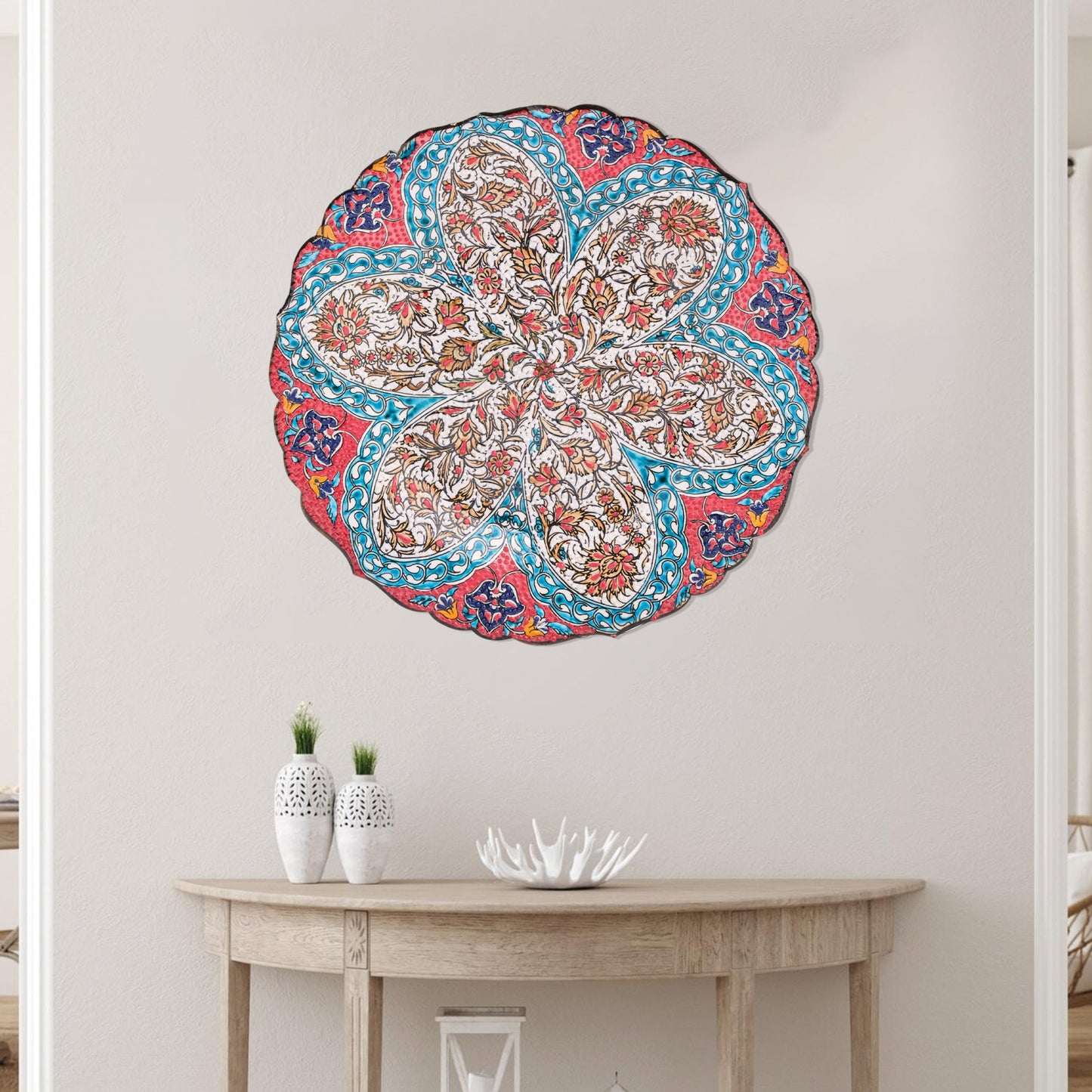 Ceramic Decorative Plate, Floral Radiance Decorative Plate