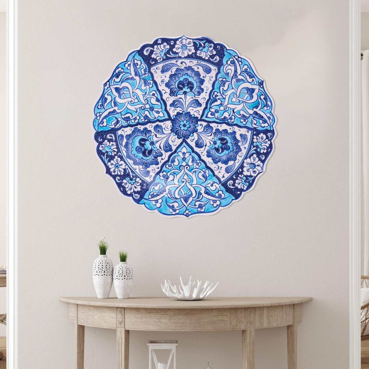 Ceramic Decorative Plate, Azure Elegance Decorative Plate