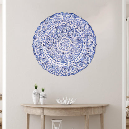 Ceramic Decorative Plate, Sapphire Vine Decorative Plate