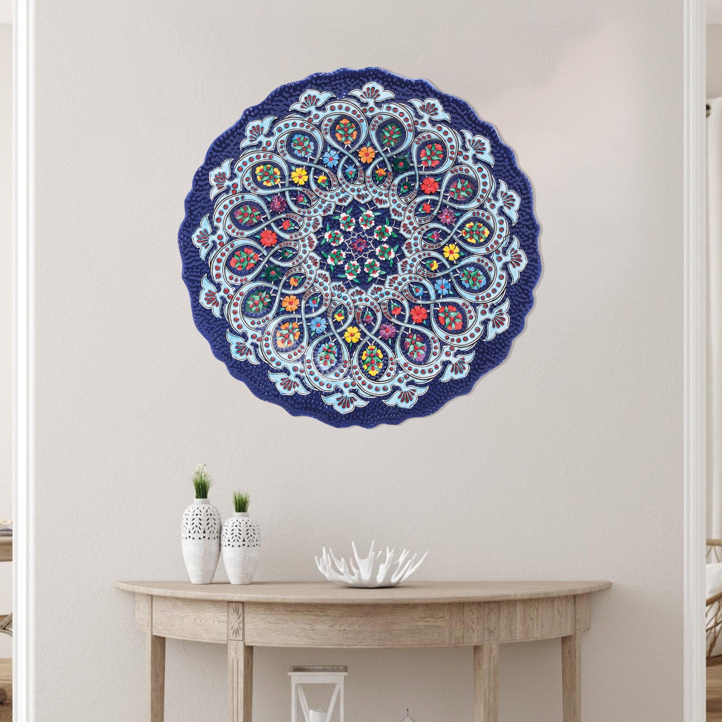 Ceramic Decorative Plate, Paisley Blossom Decorative Plate