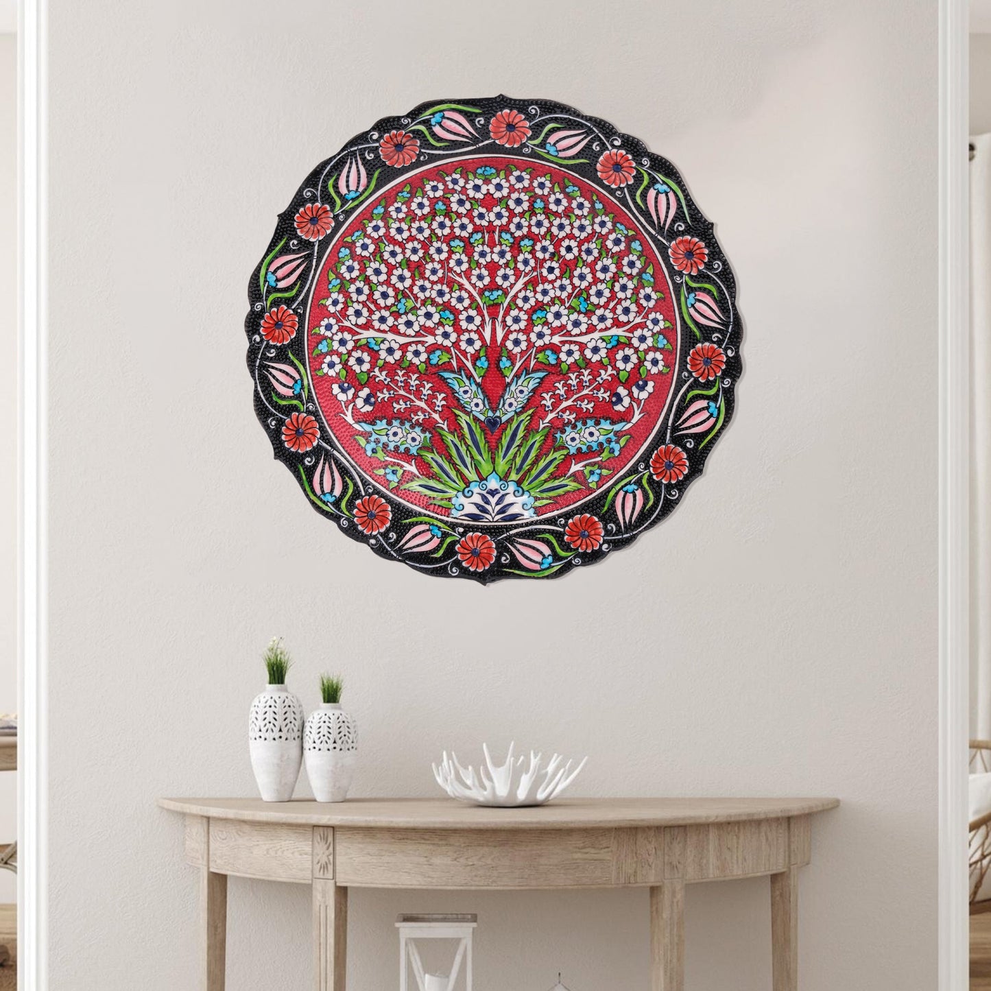 Ceramic Decorative Plate, Blossom Tree Decorative Plate