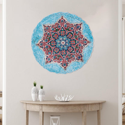 Ceramic Decorative Plate, Mandala Bloom Decorative Plate