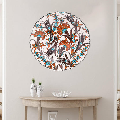 Ceramic Decorative Plate, Rustic Bloom Decorative Plate