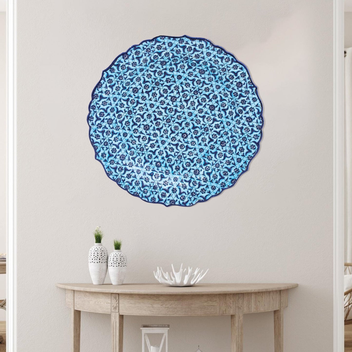 Ceramic Decorative Plate, Sapphire Lace Decorative Plate