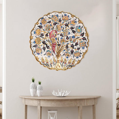 Ceramic Decorative Plate, Eternal Blossom Decorative Plate, Decorative Golden Plate