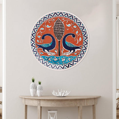 Ceramic Decorative Plate, Twin Peacocks Decorative Plate