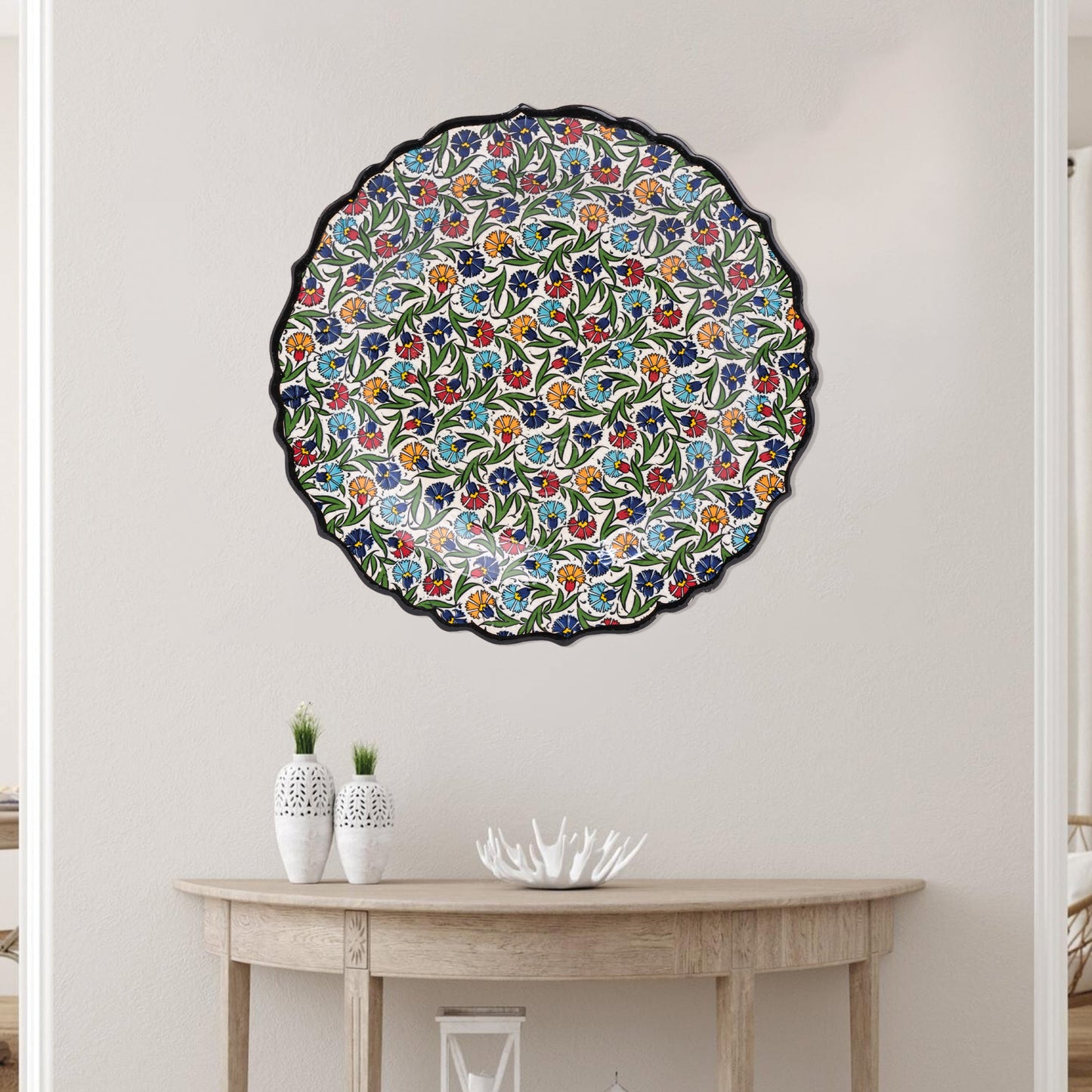 Ceramic Decorative Plate, Floral Harmony Decorative Plate