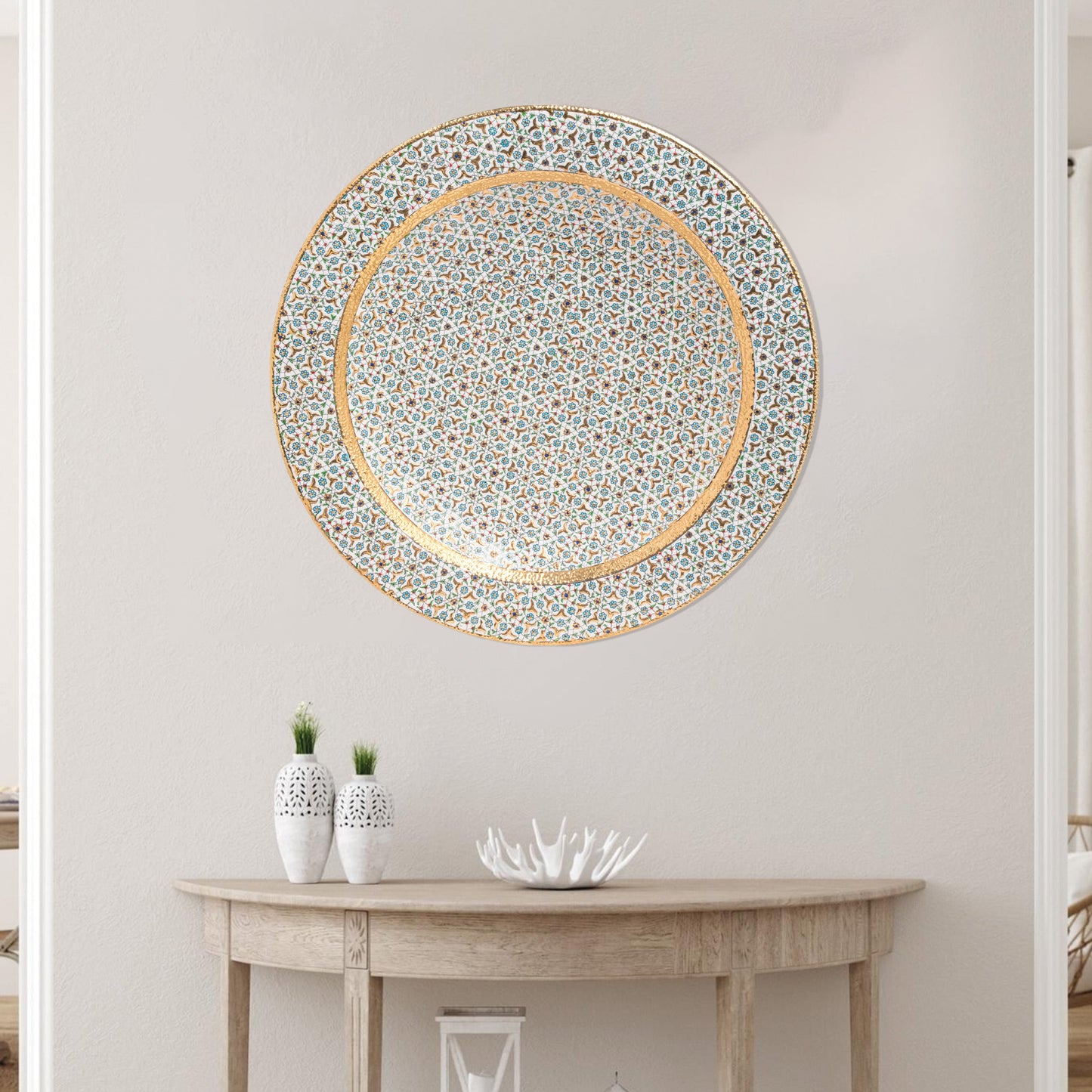 Ceramic Decorative Plate, Timeless Elegance Decorative Plate, Decorative Golden Plate