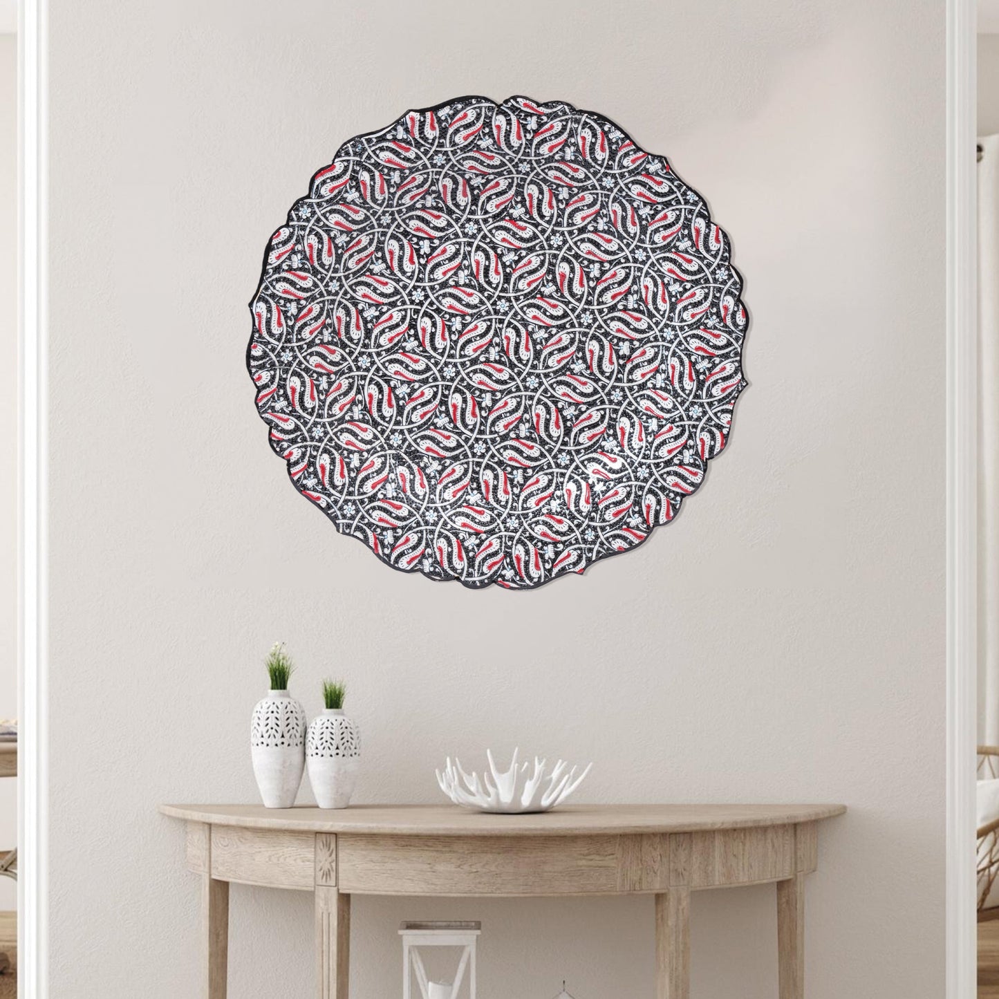 Ceramic Decorative Plate, Monochrome Elegance Decorative Plate