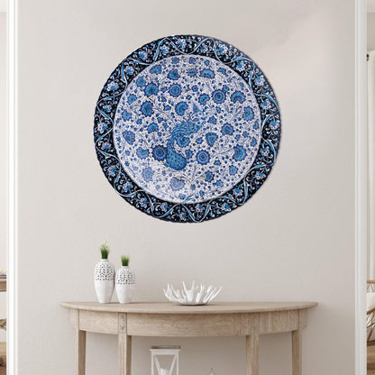 Ceramic Decorative Plate, Peacock Elegance Decorative Plate