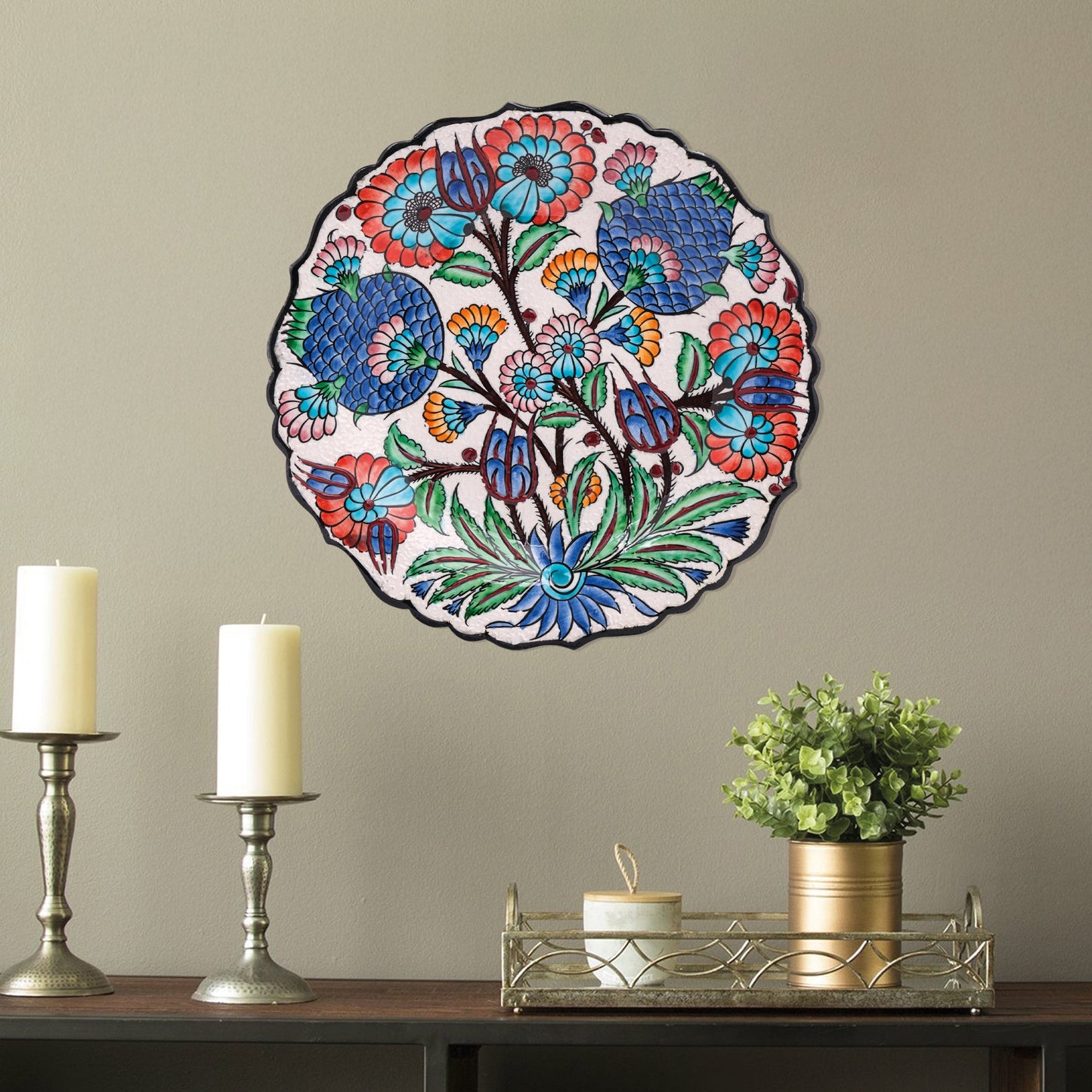 Ceramic Decorative Plate, Sultan's Bloom Decorative Plate