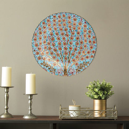 Ceramic Decorative Plate, Floral Canopy Decorative Plate, Decorative Golden Plate