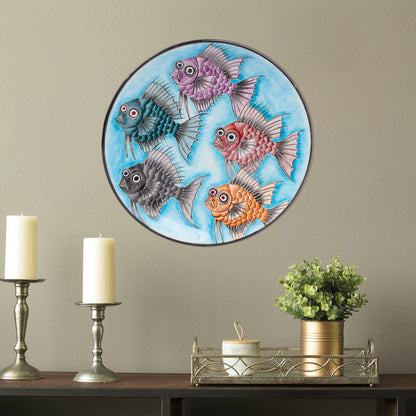 Ceramic Decorative Plate, Whimsical Fishes Decorative Plate