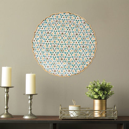 Ceramic Decorative Plate, Celestial Mosaic Decorative Plate, Decorative Golden Plate