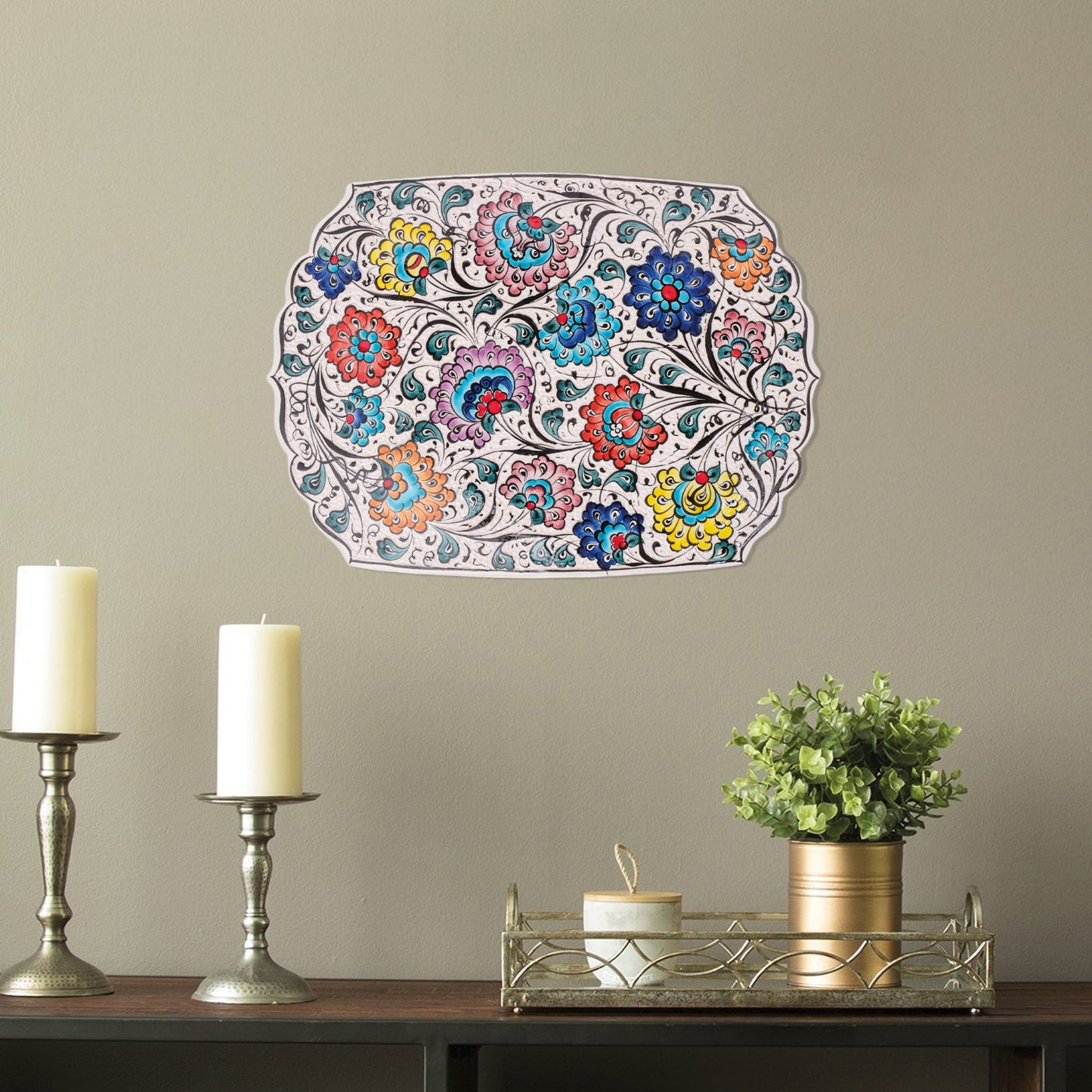 Ceramic Decorative Plate, Floral Symphony Decorative Plate