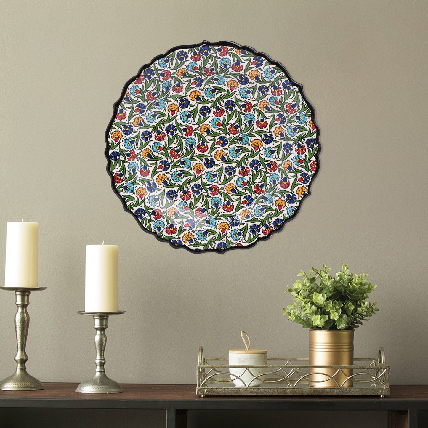 Ceramic Decorative Plate, Floral Harmony Decorative Plate