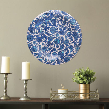 Ceramic Decorative Plate, Sapphire Garden Decorative Plate