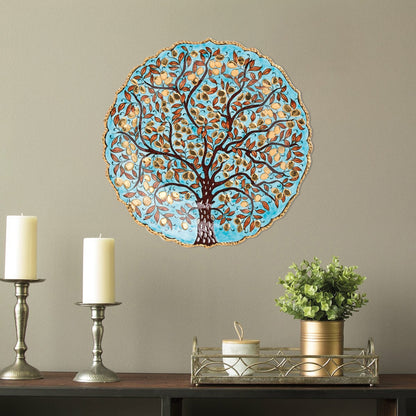 Ceramic Decorative Plate, Prosperity Tree Decorative Plate, Decorative Golden Plate