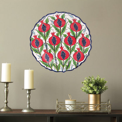 Ceramic Decorative Plate, Pomegranate Harvest Decorative Plate