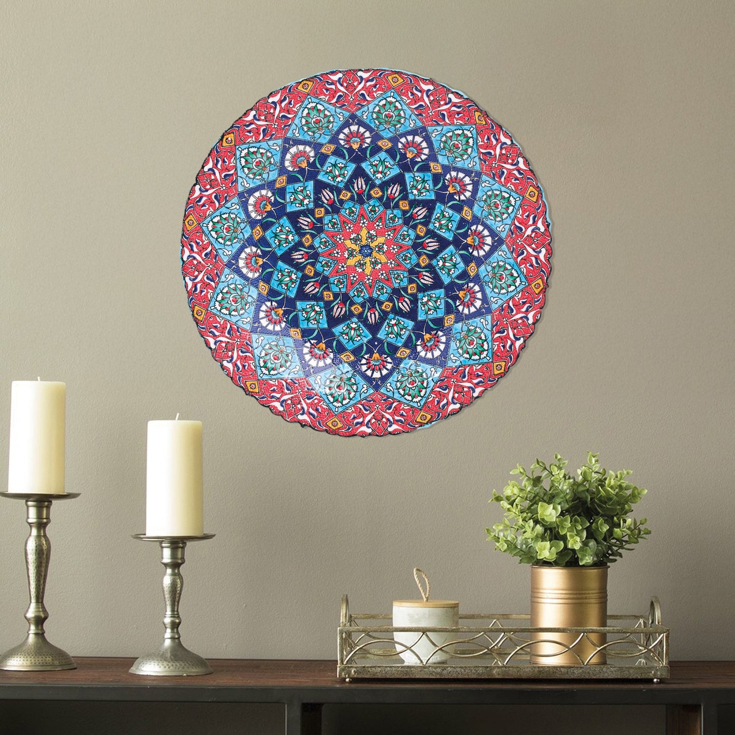 Ceramic Decorative Plate, Royal Mandala Decorative Plate