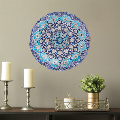 Ceramic Decorative Plate, Sapphire Blossom Decorative Plate