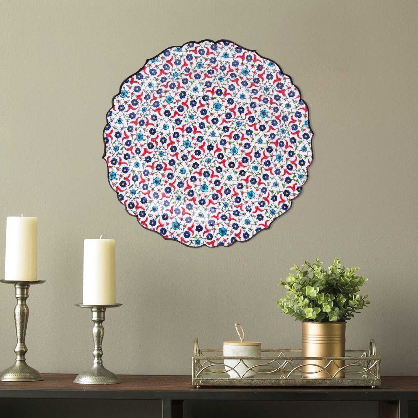 Ceramic Decorative Plate, Blossom Tapestry Decorative Plate