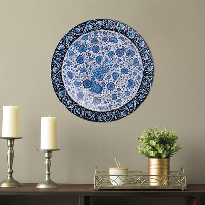 Ceramic Decorative Plate, Peacock Elegance Decorative Plate