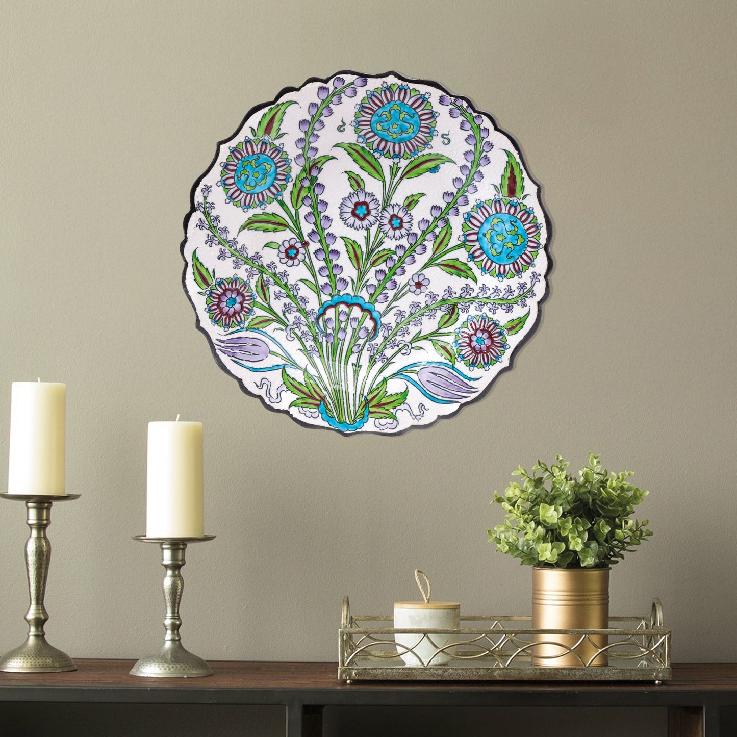 Ceramic Decorative Plate, Botanic Harmony Decorative Plate