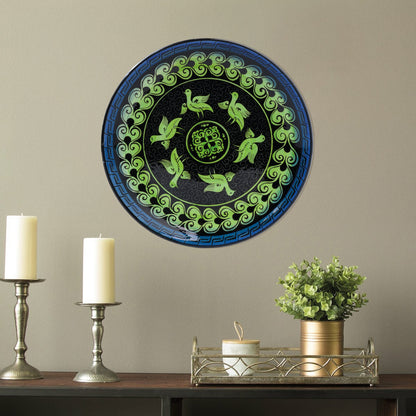 Ceramic Decorative Plate, Emerald Birds Decorative Plate